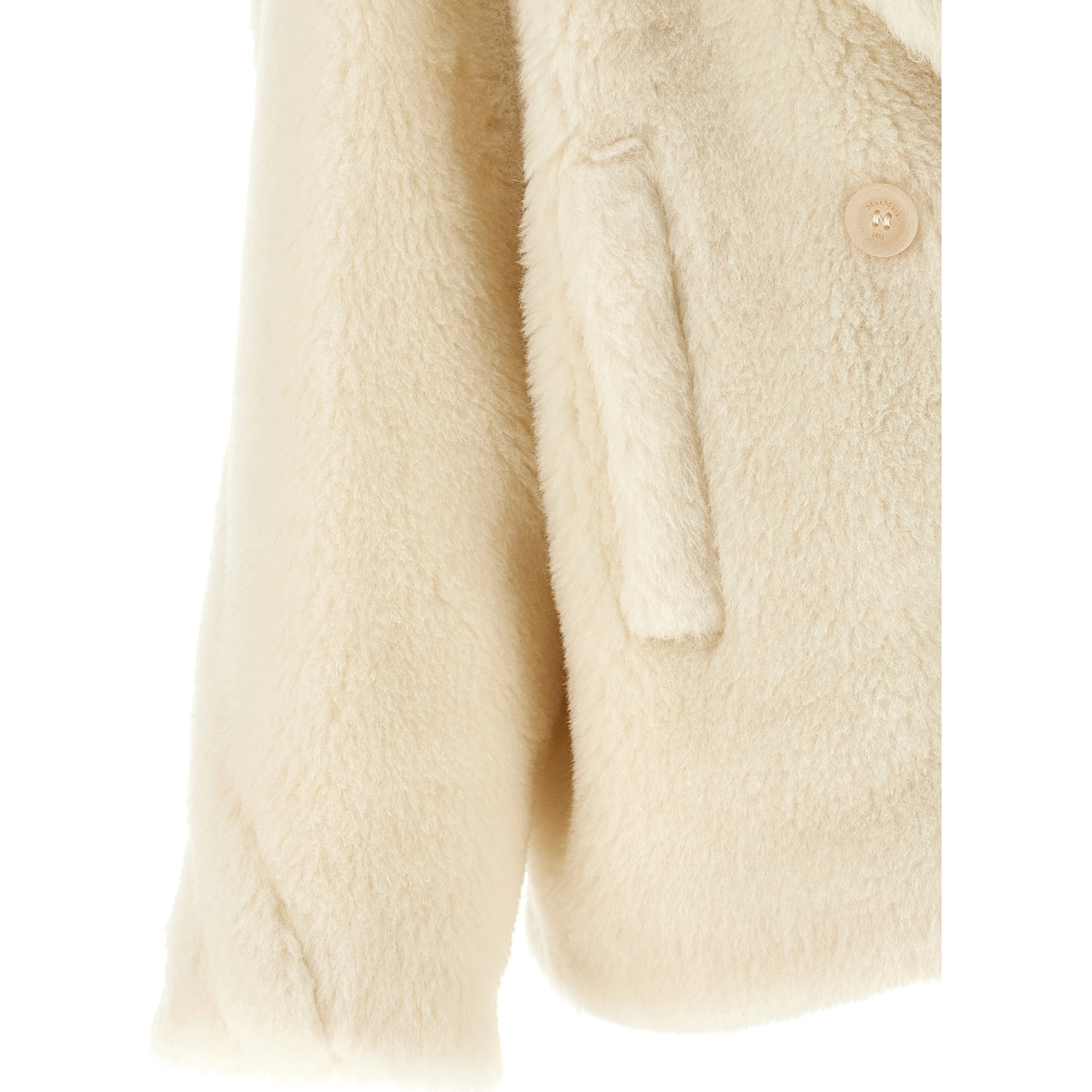 White Alpaca Leather Coat