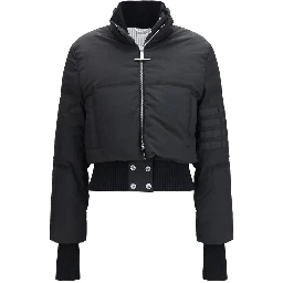 Black Polyamide Full-Length Jacket