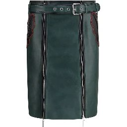 Bicolor Calf Leather Bos Taurus Long Skirt
