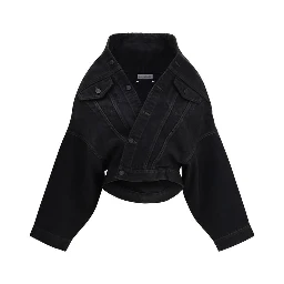 Black Cotton Denim Jacket