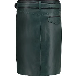 Bicolor Calf Leather Bos Taurus Long Skirt