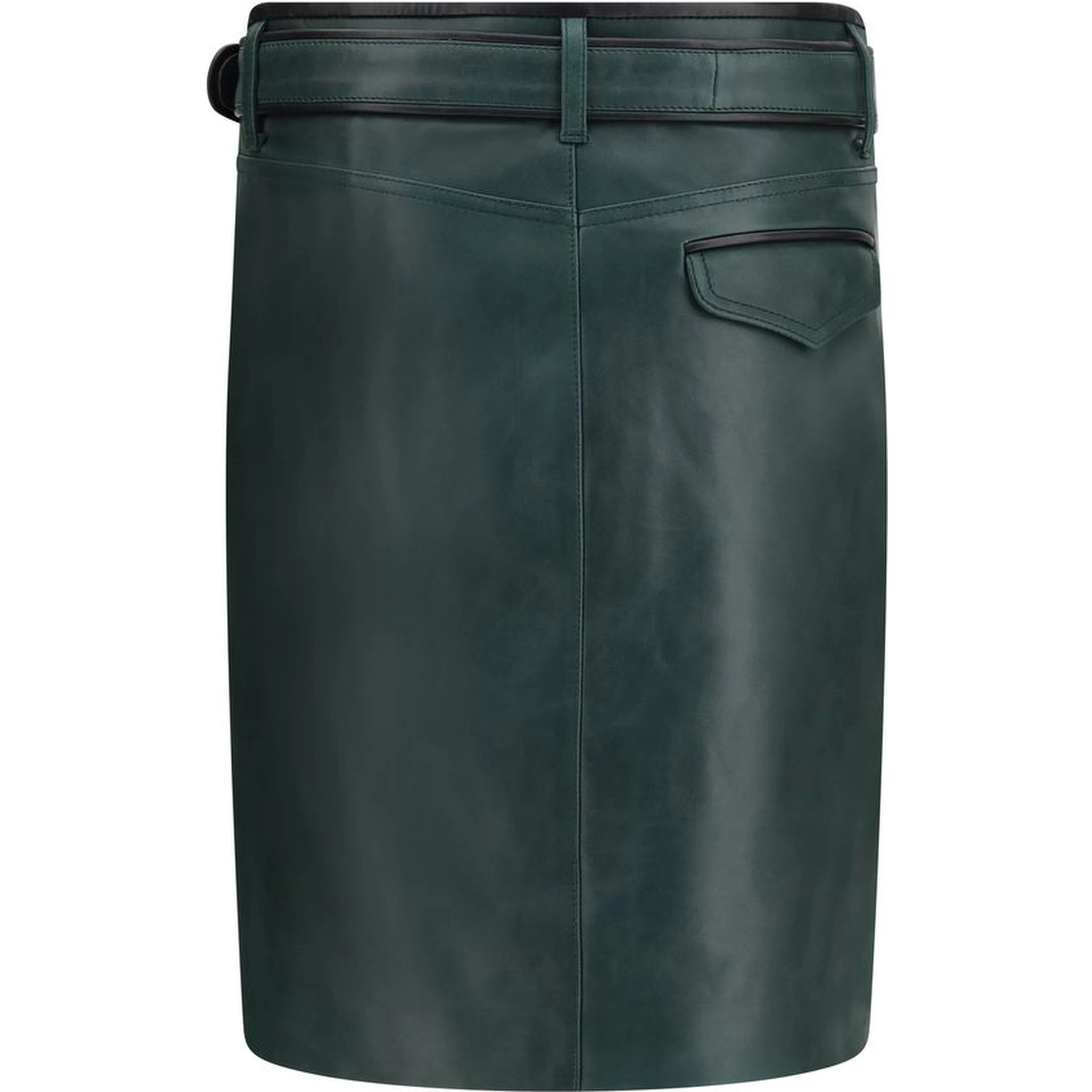 Bicolor Calf Leather Bos Taurus Long Skirt