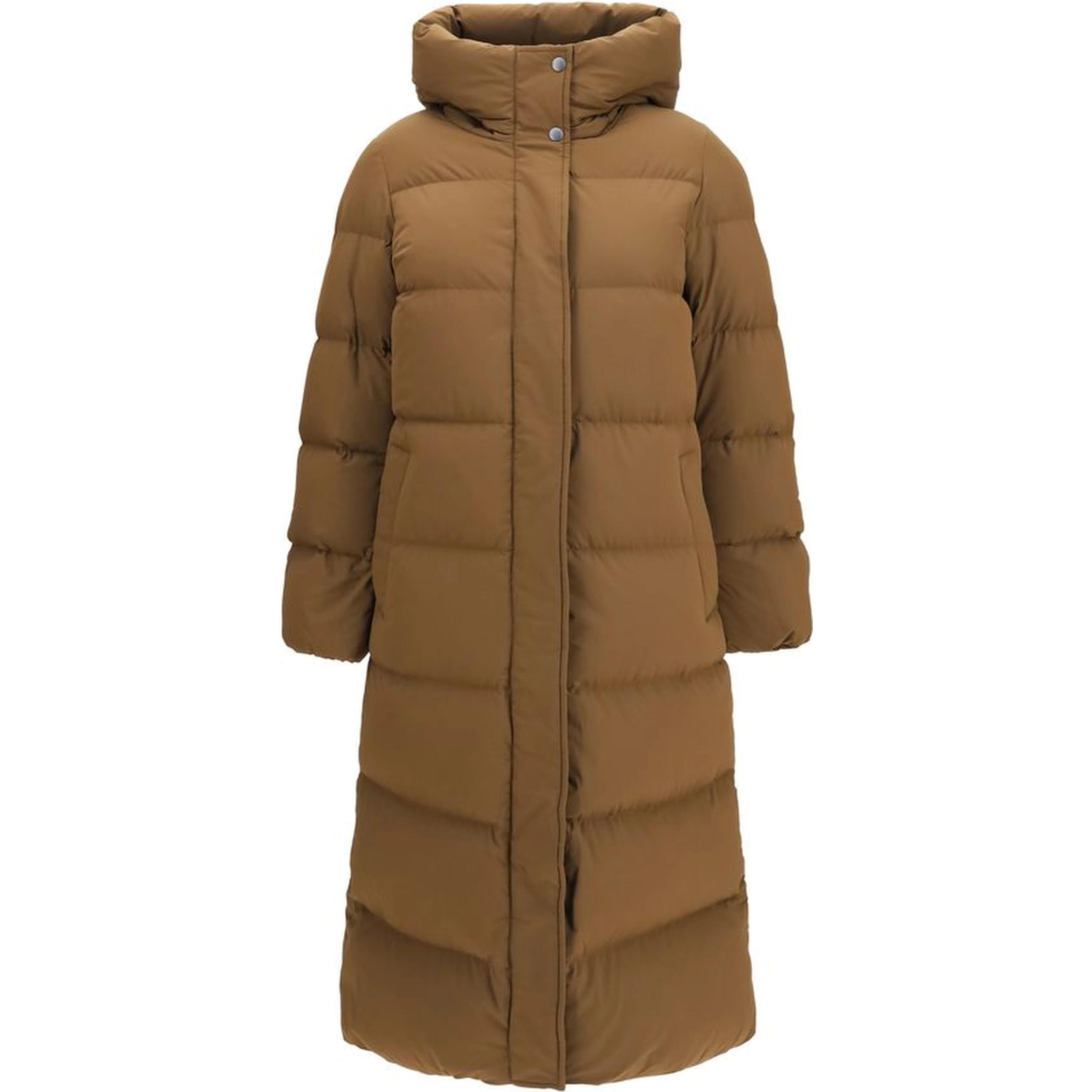 Brown Polyamide Full-Length Jacket