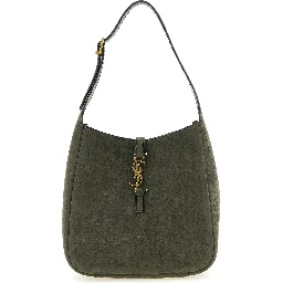 Gray Lamb Leather Shoulder Bag
