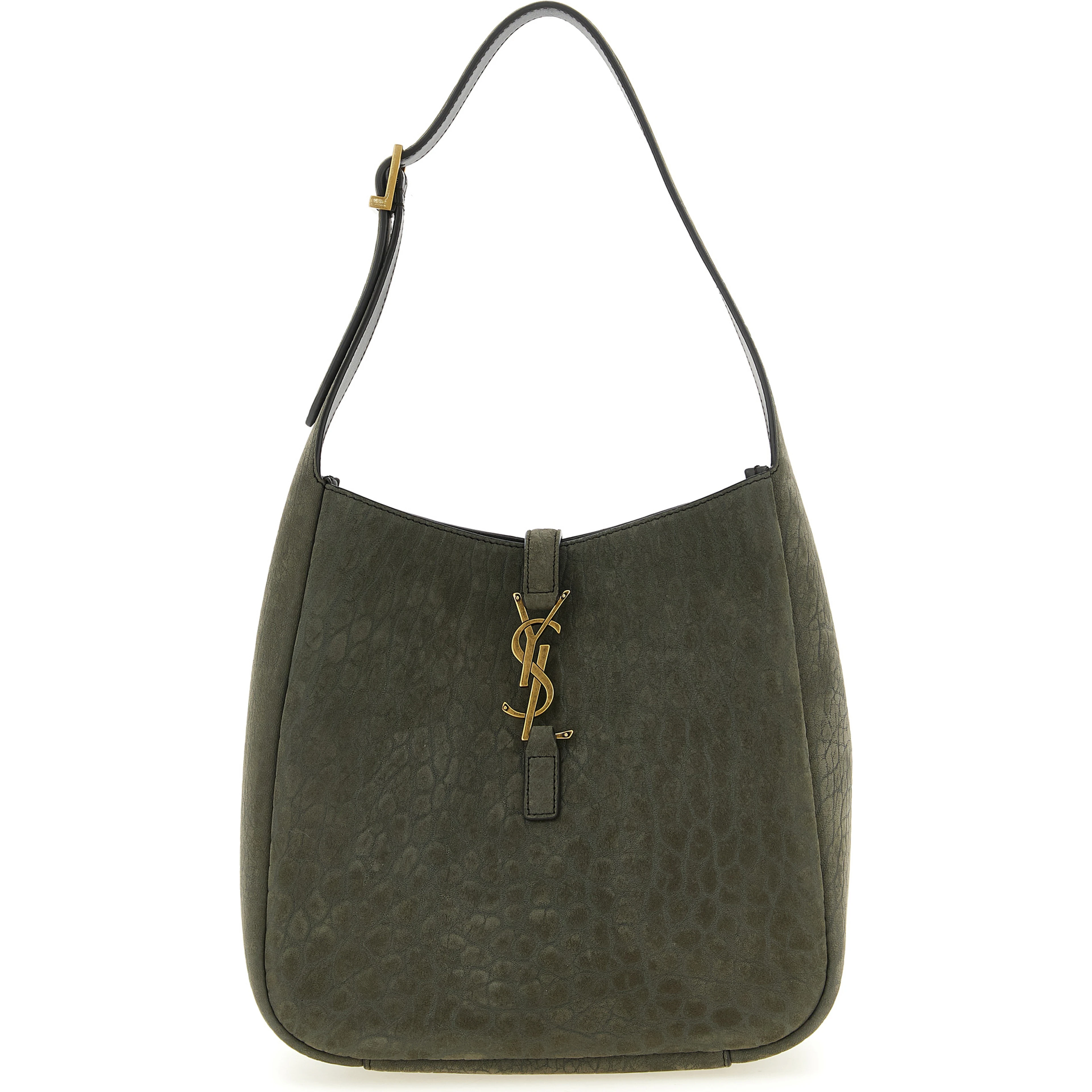 Gray Lamb Leather Shoulder Bag