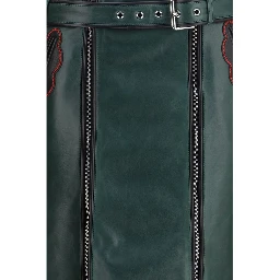 Bicolor Calf Leather Bos Taurus Long Skirt
