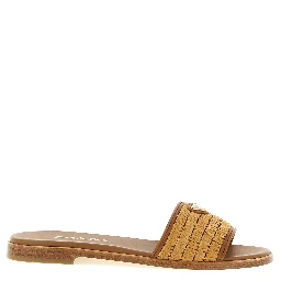Brown Viscose Slides