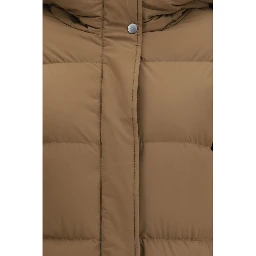 Brown Polyamide Full-Length Jacket