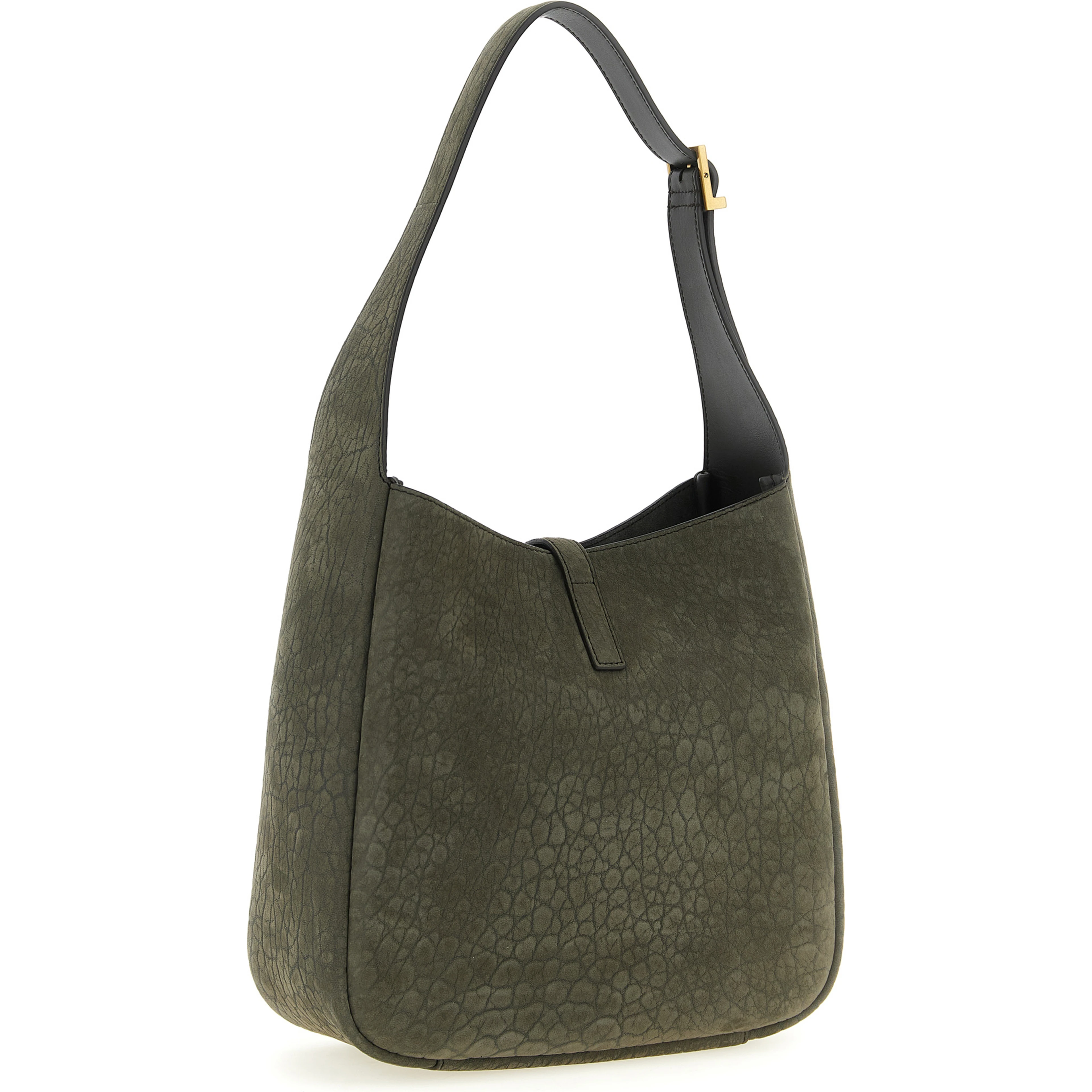 Gray Lamb Leather Shoulder Bag