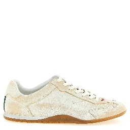 Beige Calfskin Low Top Sneakers