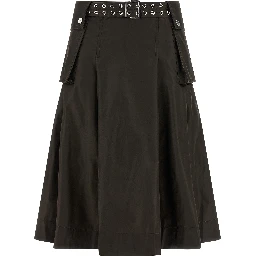Brown Polyamide Midi Skirt