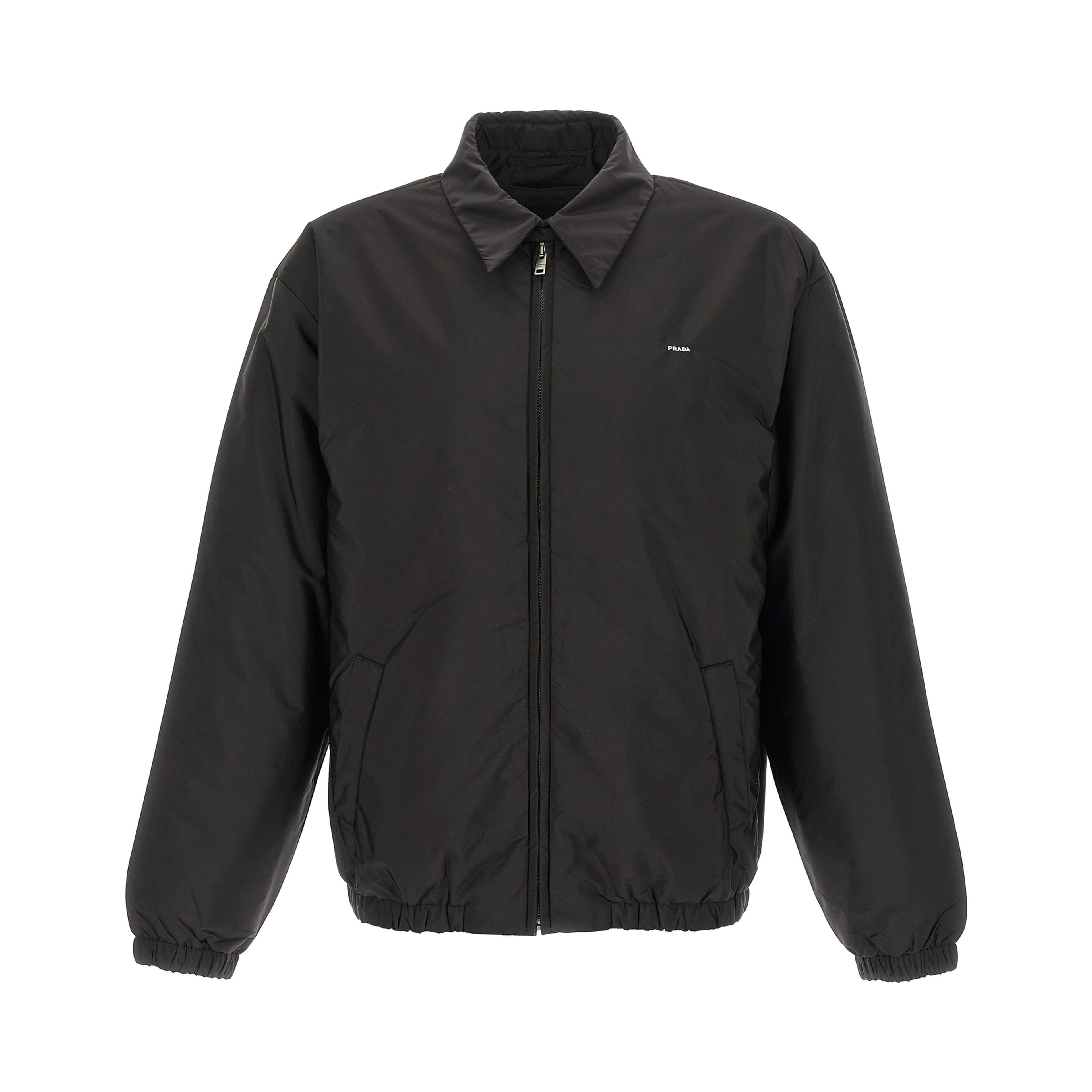Black Recycled Polyamide Full-Length Jacket