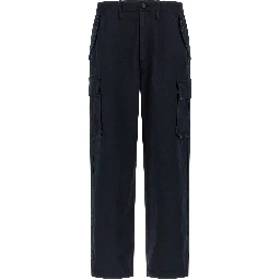 Blue Cotton Cargo Pants