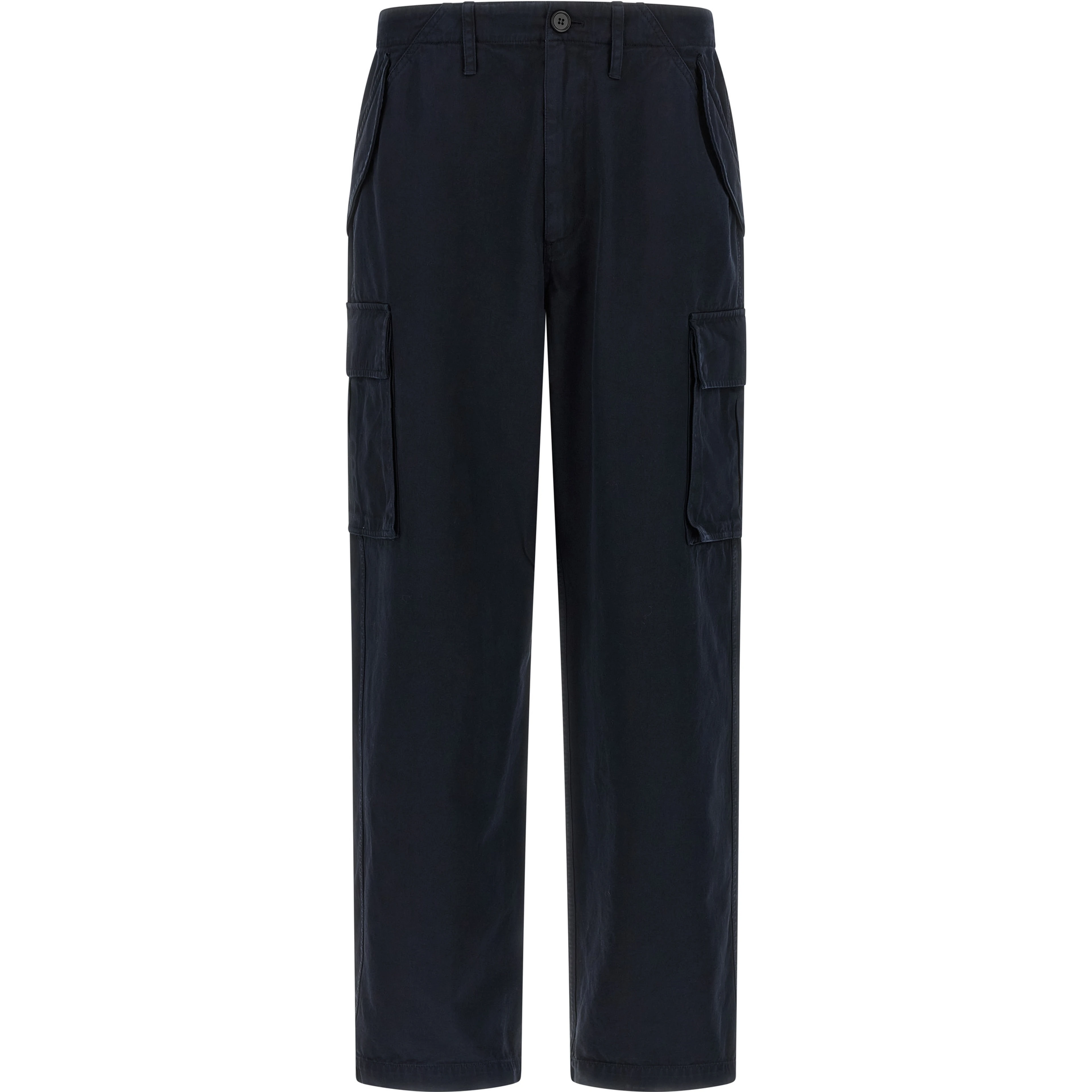 Blue Cotton Cargo Pants