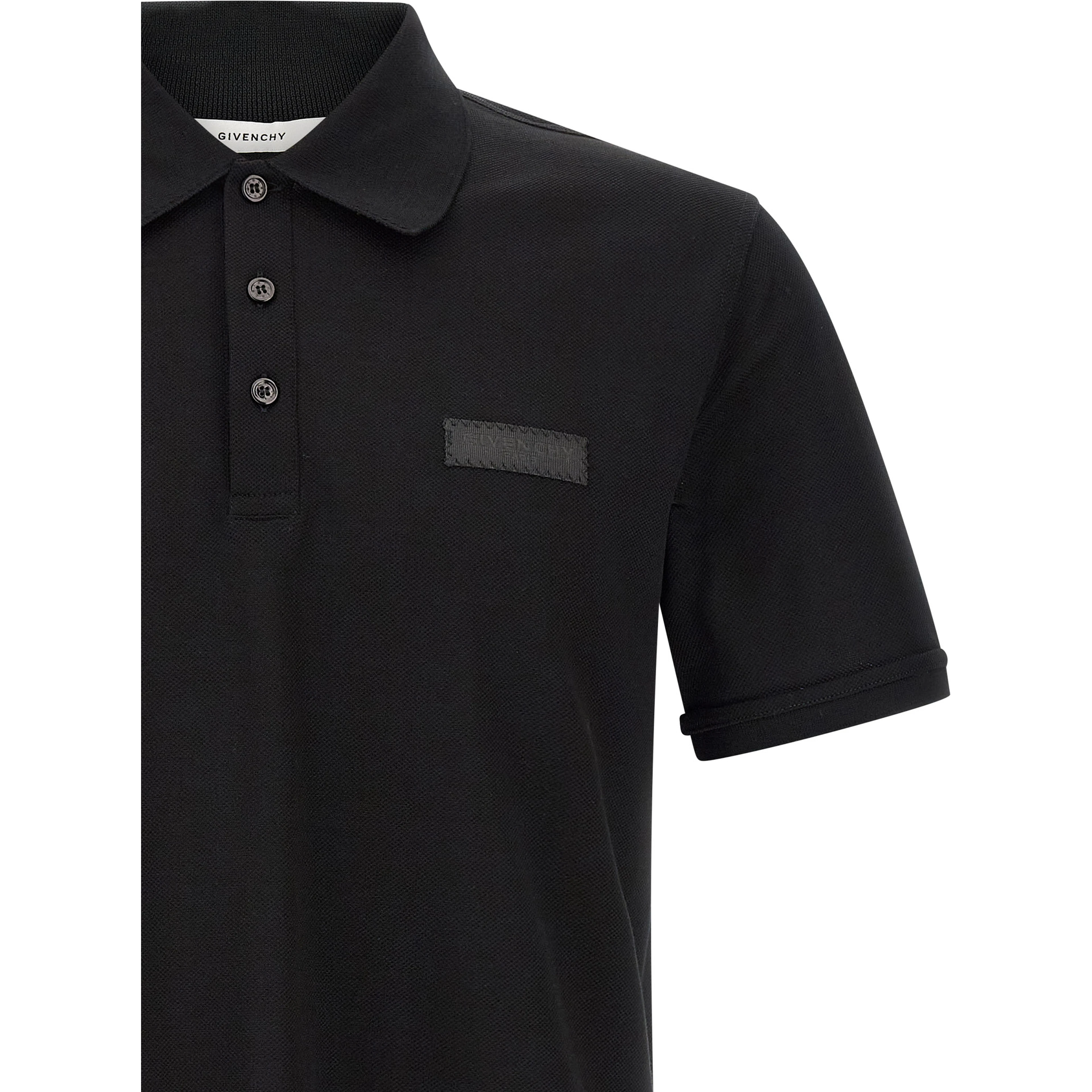 Black Cotton Polo Shirt