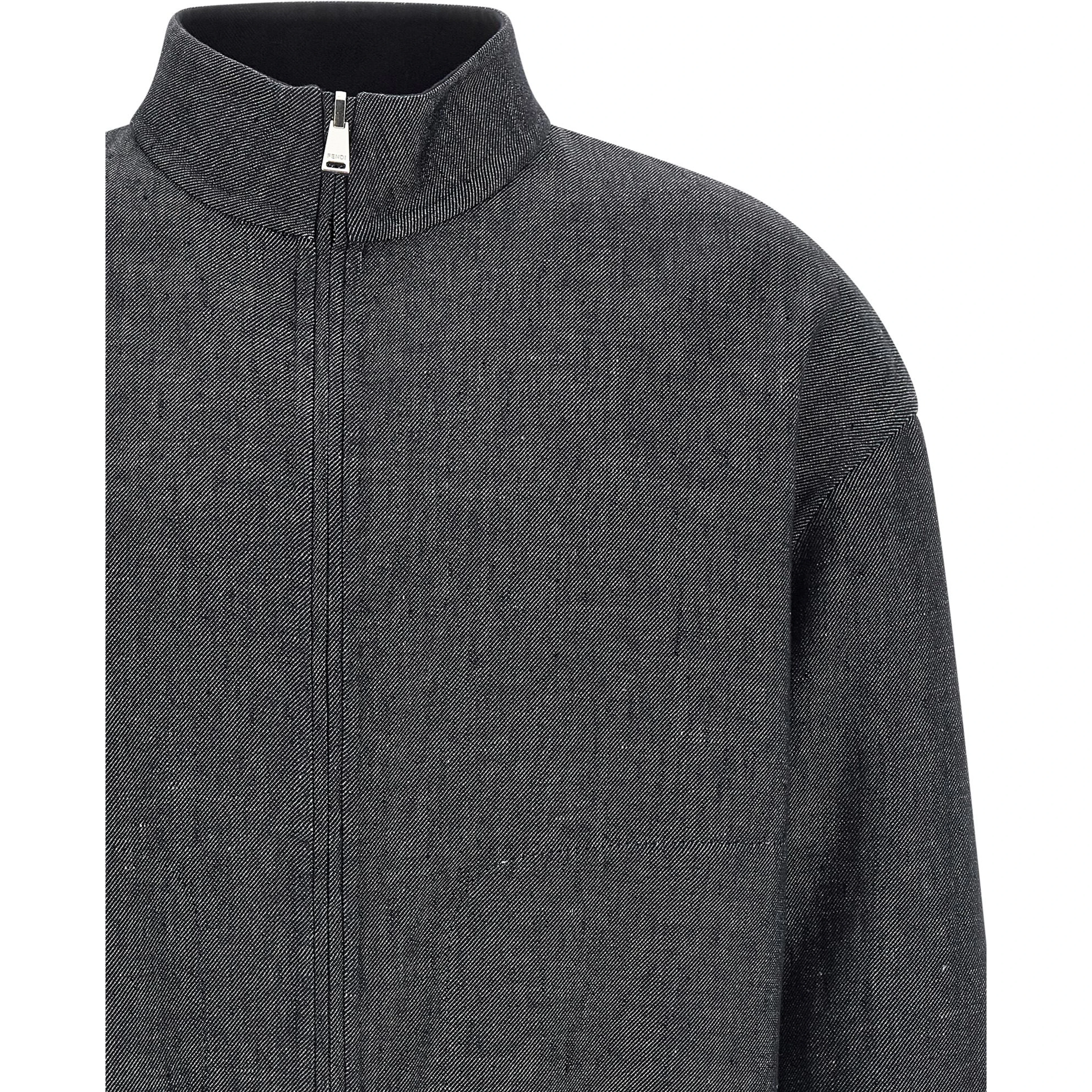 Blue Linen Denim Jacket