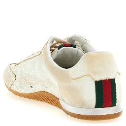 Beige Calfskin Low Top Sneakers