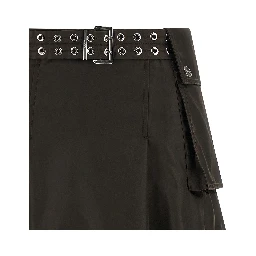 Brown Polyamide Midi Skirt