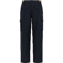 Blue Cotton Cargo Pants