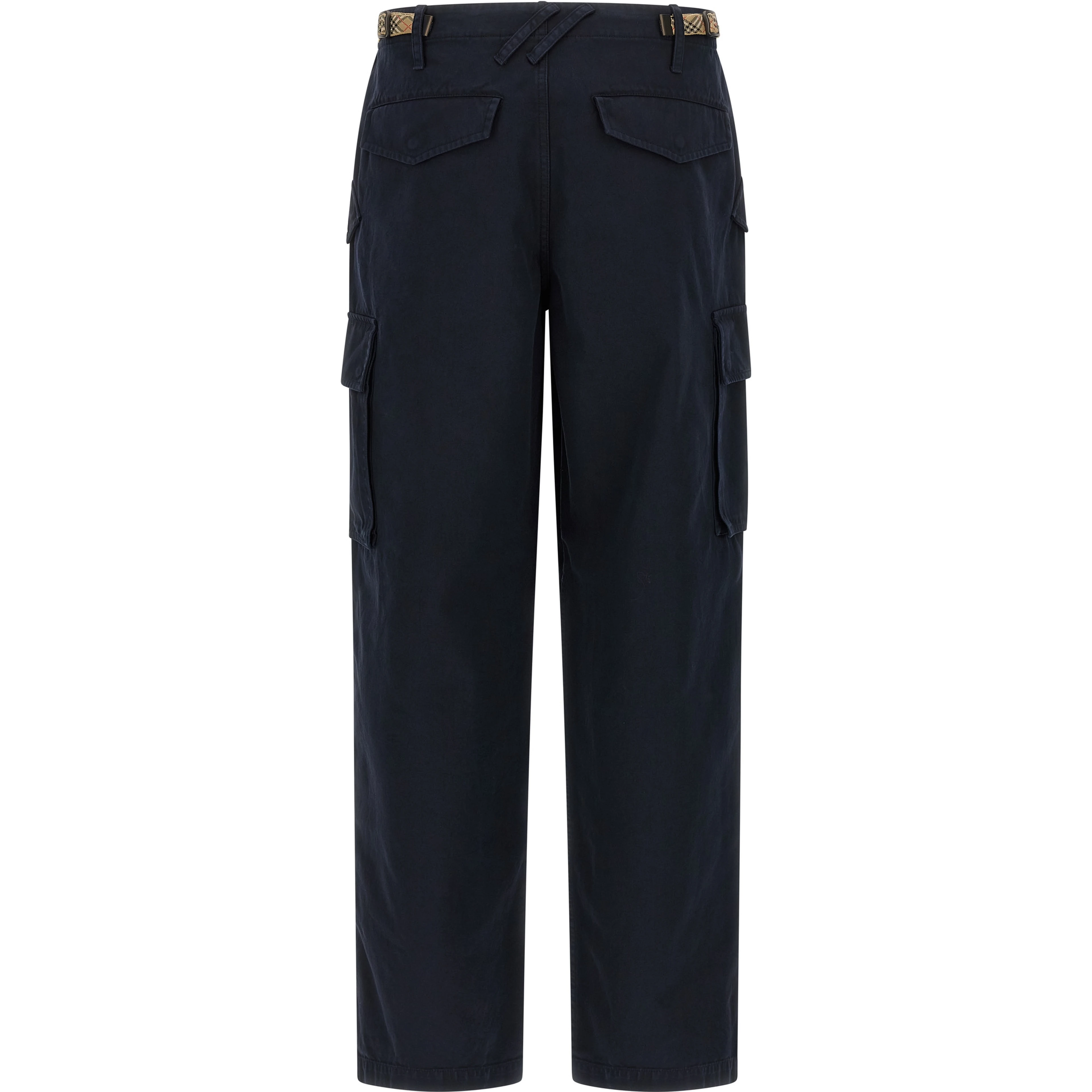 Blue Cotton Cargo Pants
