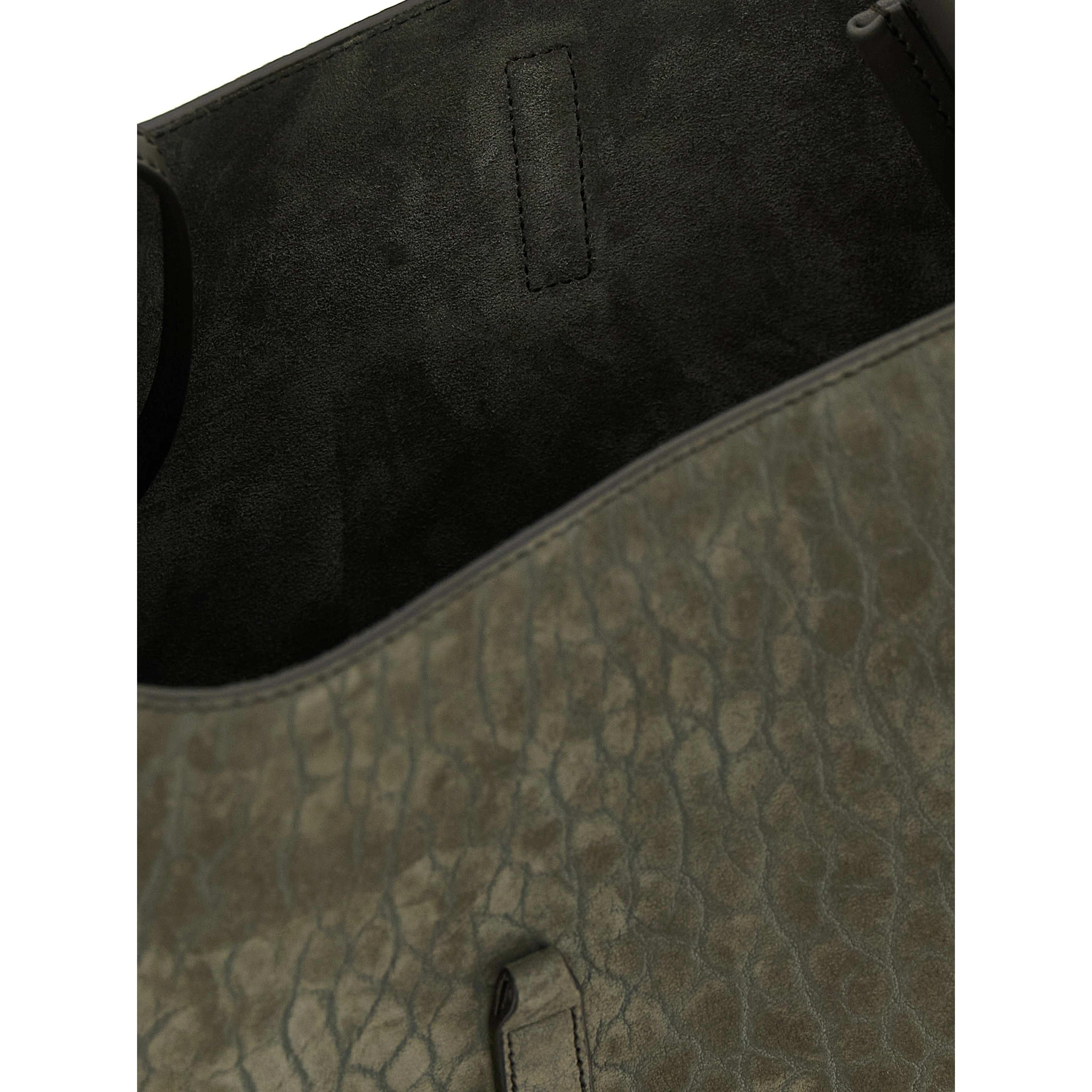 Gray Lamb Leather Shoulder Bag