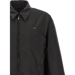 Black Recycled Polyamide Full-Length Jacket