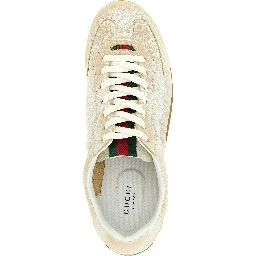 Beige Calfskin Low Top Sneakers