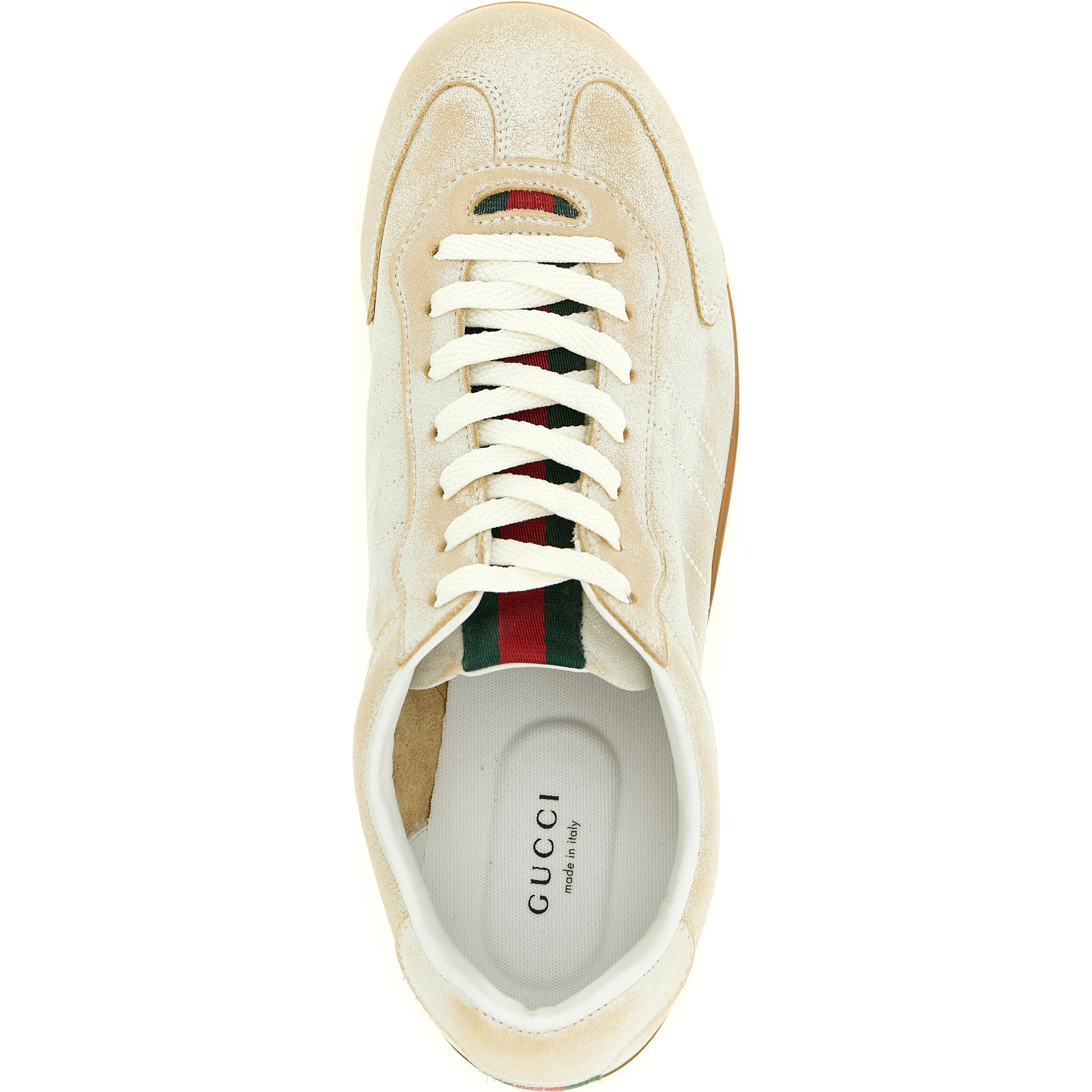 Beige Calfskin Low Top Sneakers