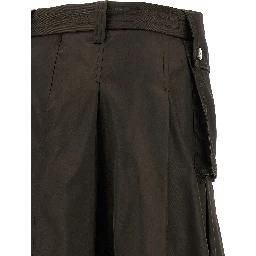 Brown Polyamide Midi Skirt