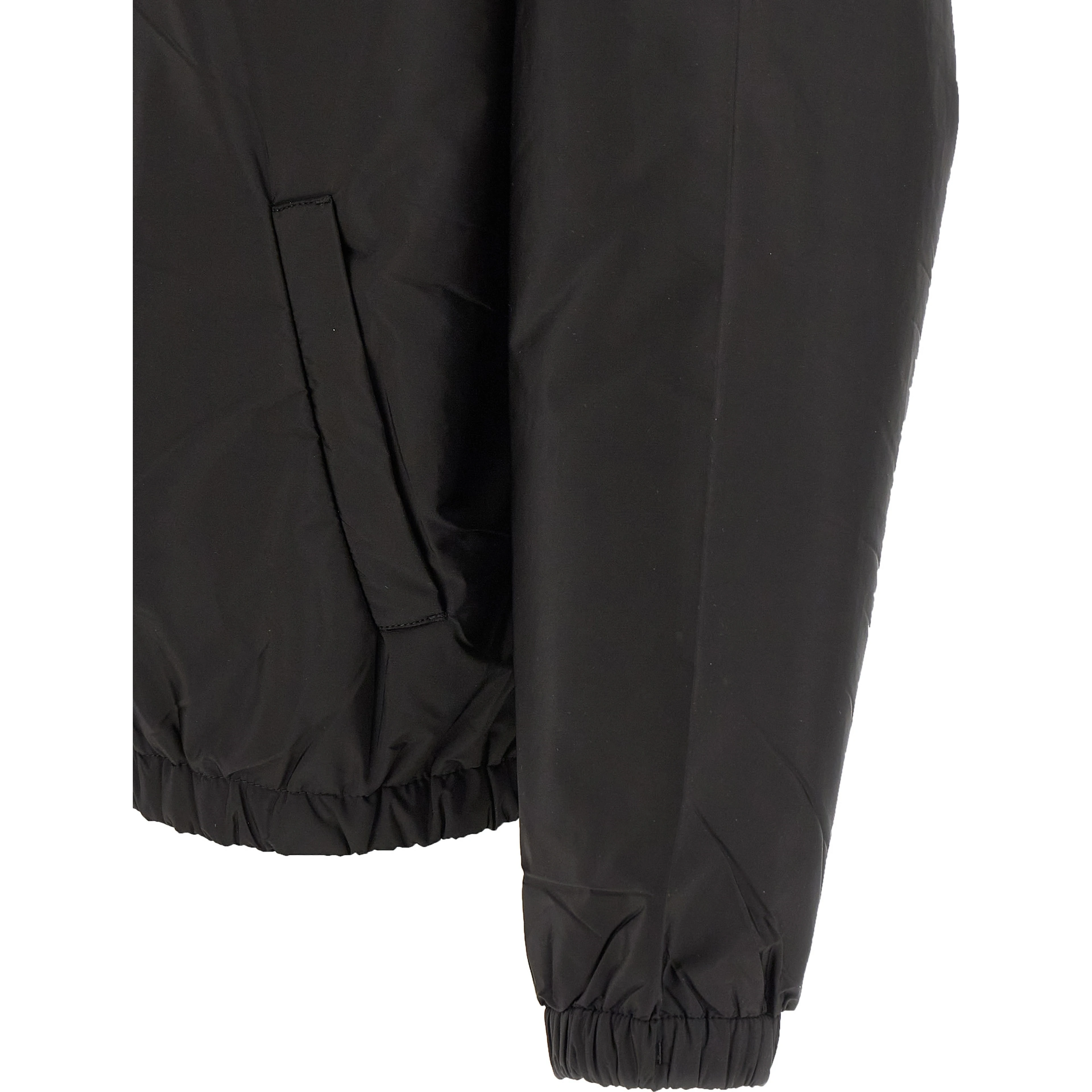 Black Recycled Polyamide Full-Length Jacket