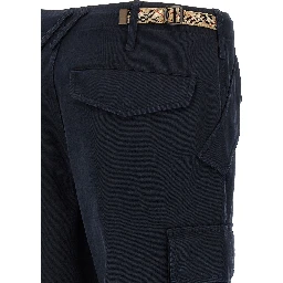 Blue Cotton Cargo Pants