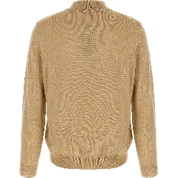 Beige Virgin Wool Cardigan