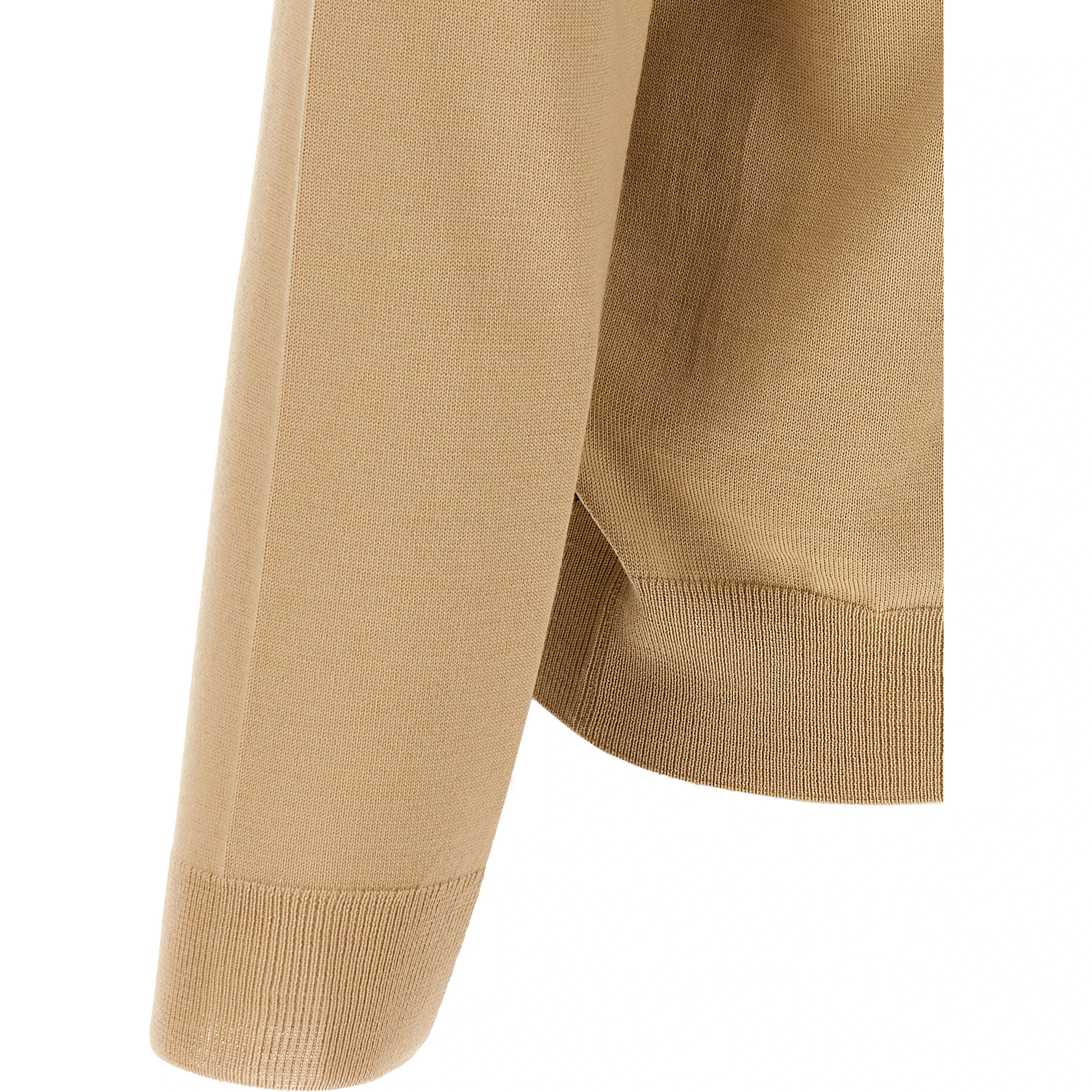 Beige Virgin Wool Cardigan