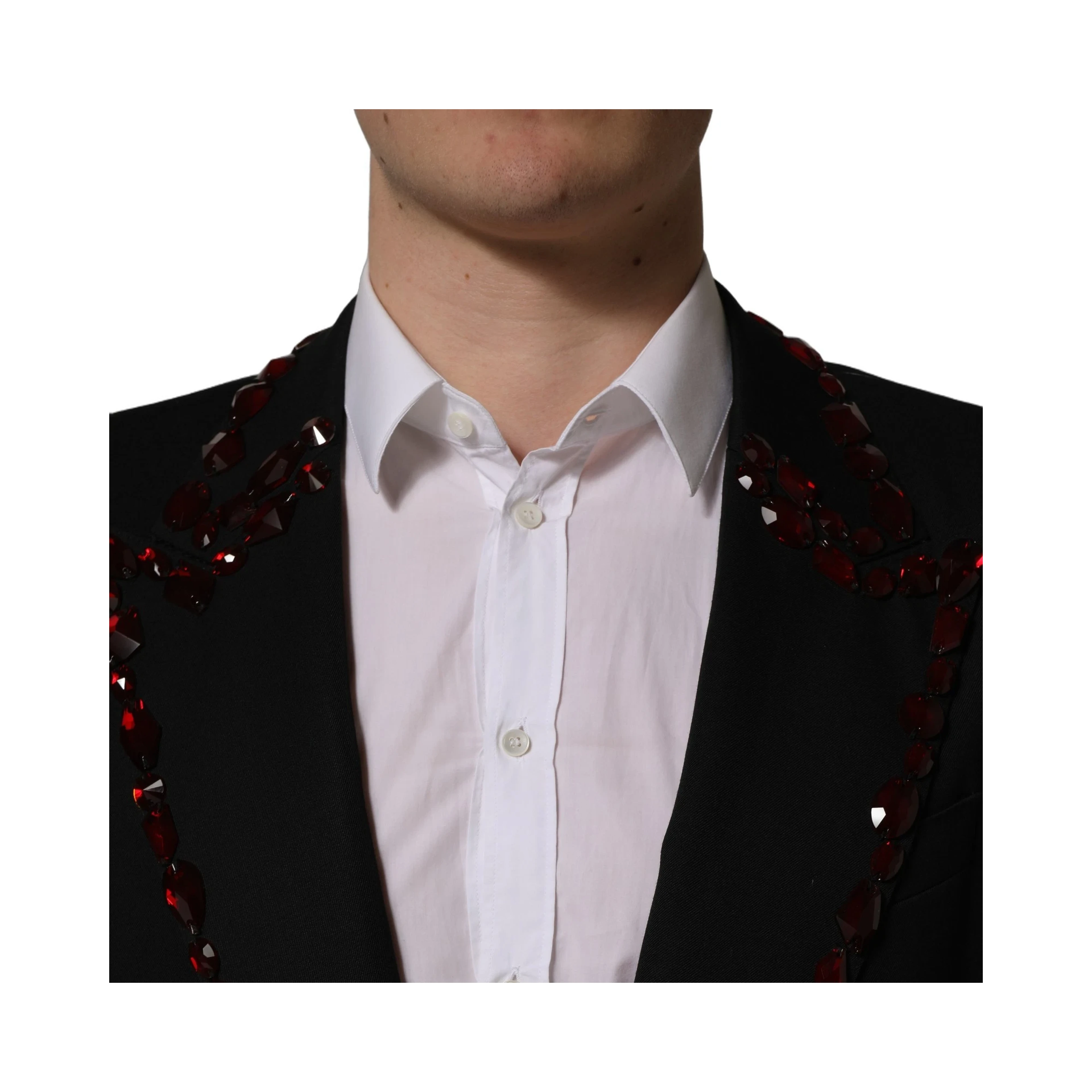 Black Crystal Embellished Coat Blazer Jacket