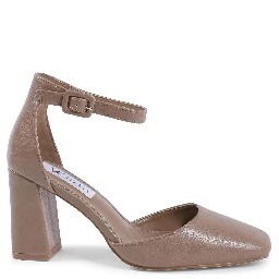 Beige Artificial Leather High Heel Pumps