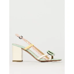 Blue Patent Leather Stiletto Heel Sandals