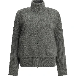 Pure wool zip-up sweater