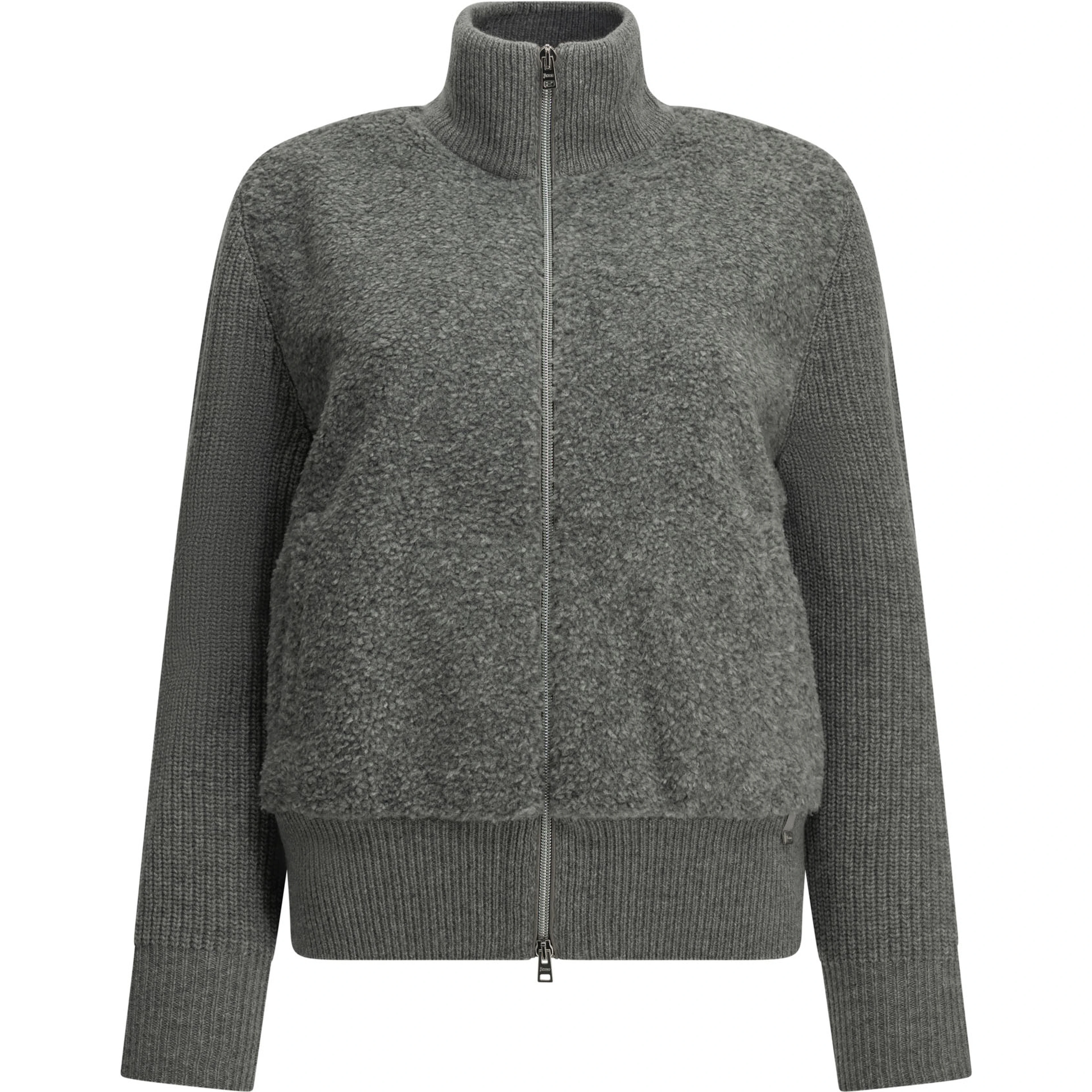 Pure wool zip-up sweater
