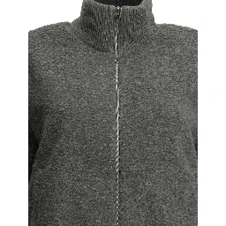 Pure wool zip-up sweater