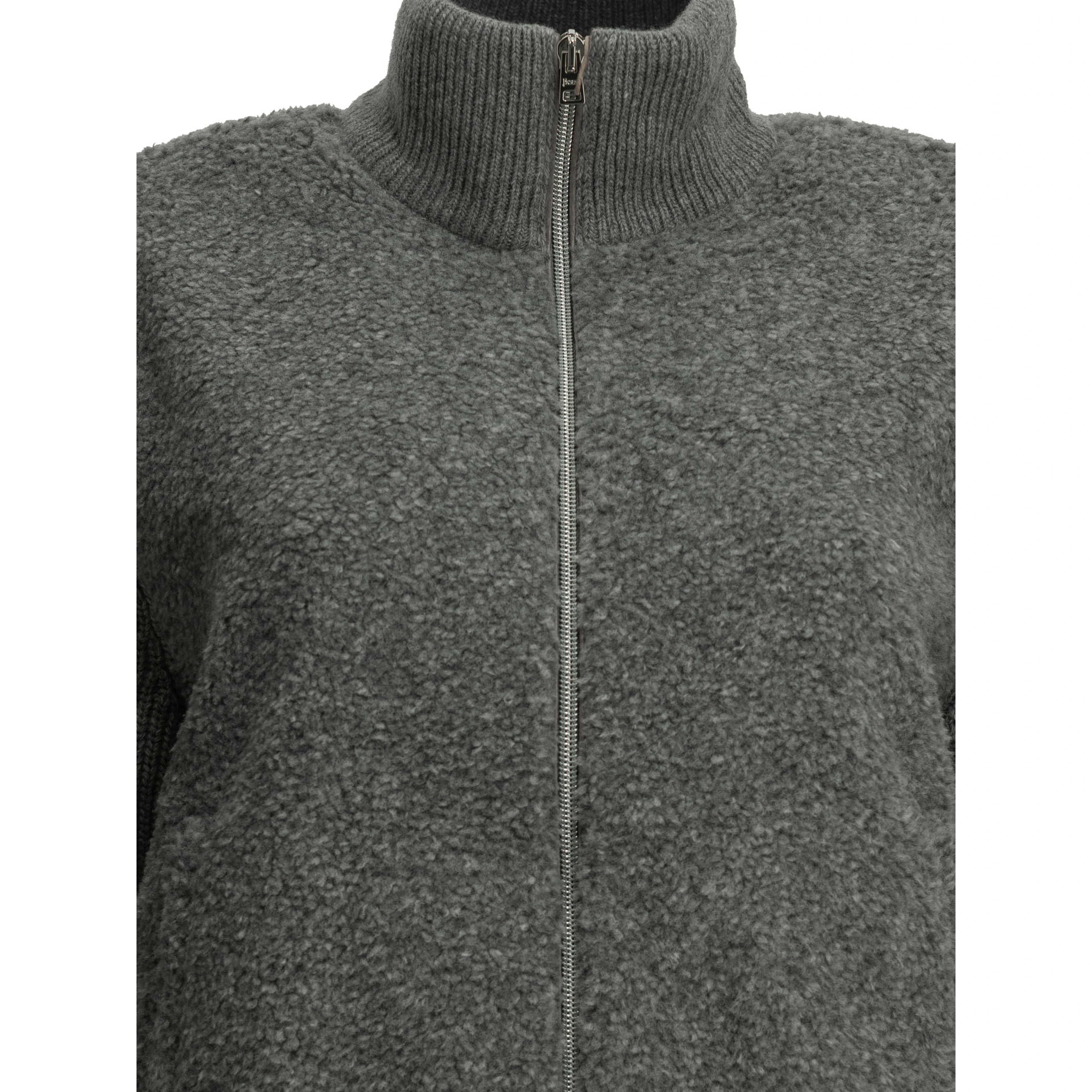 Pure wool zip-up sweater