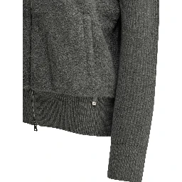 Pure wool zip-up sweater
