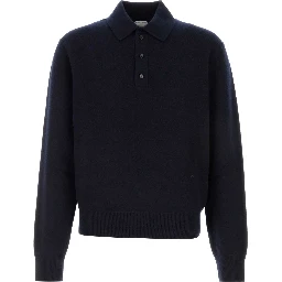 POLO IN MAGLIA MANICHE LUNGHE CON BOTTONI CON LOGO