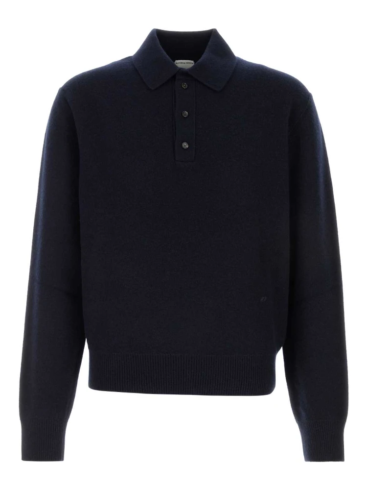 POLO IN MAGLIA MANICHE LUNGHE CON BOTTONI CON LOGO