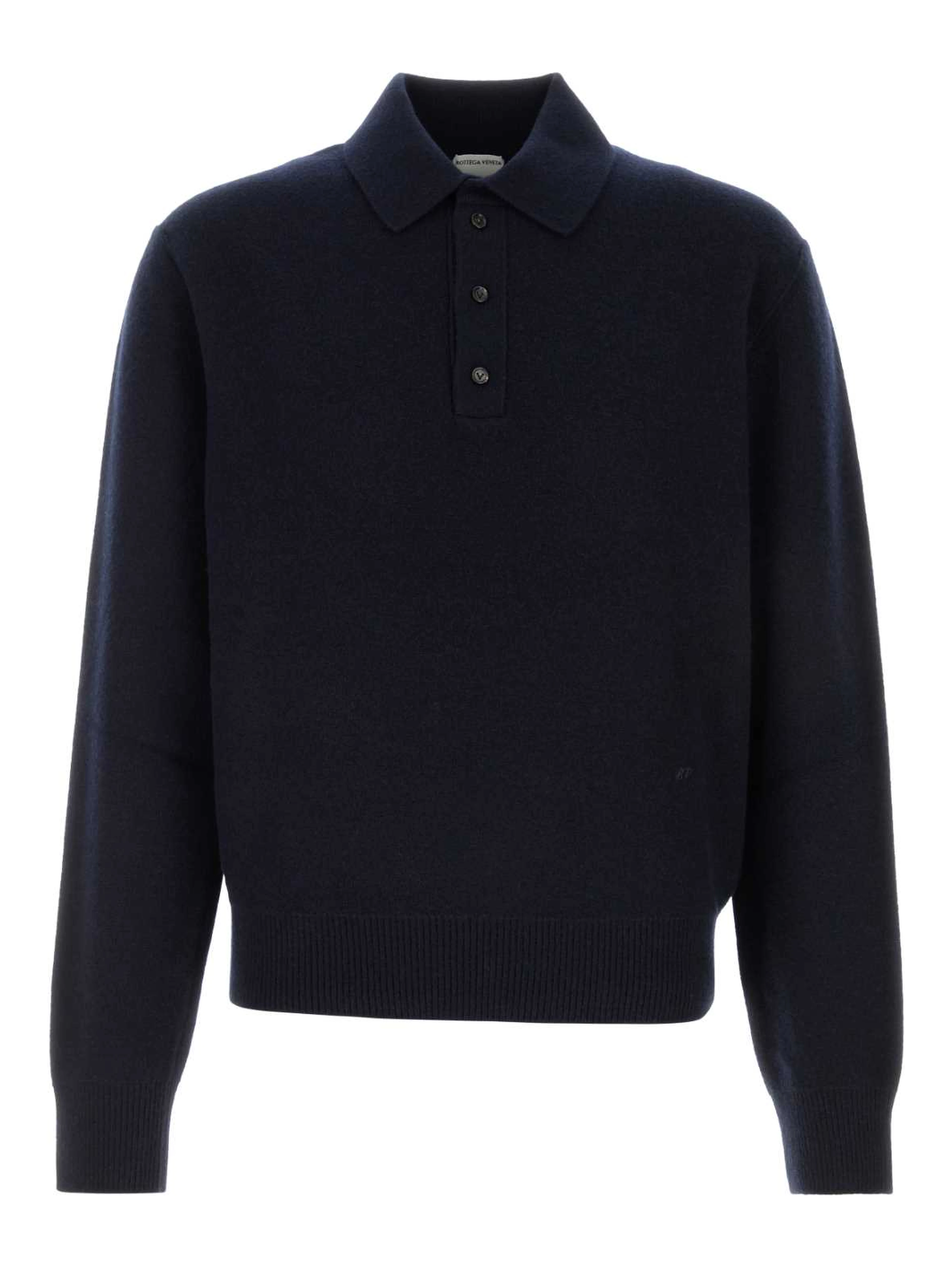 POLO IN MAGLIA MANICHE LUNGHE CON BOTTONI CON LOGO