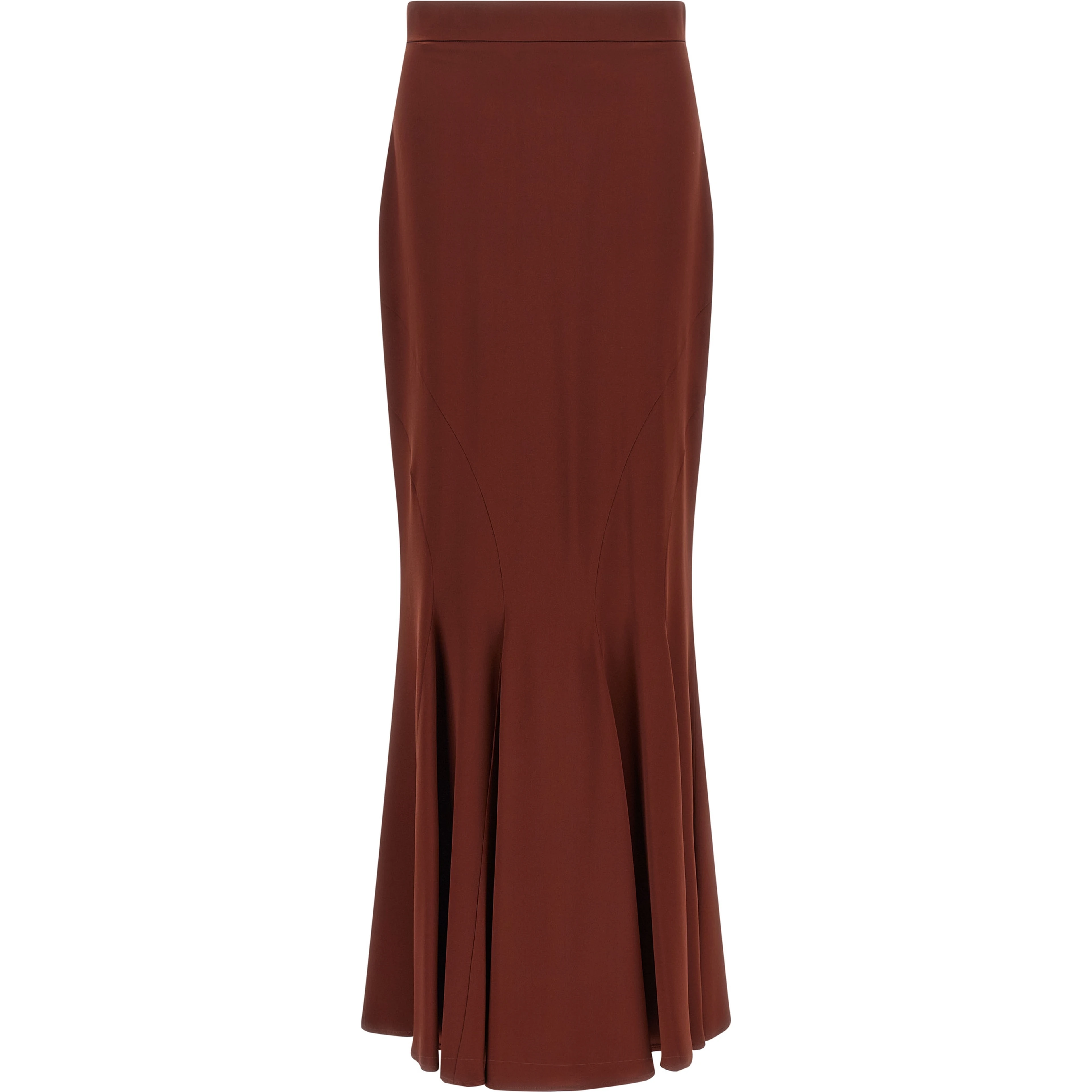 Brown Silk Mini Skirt