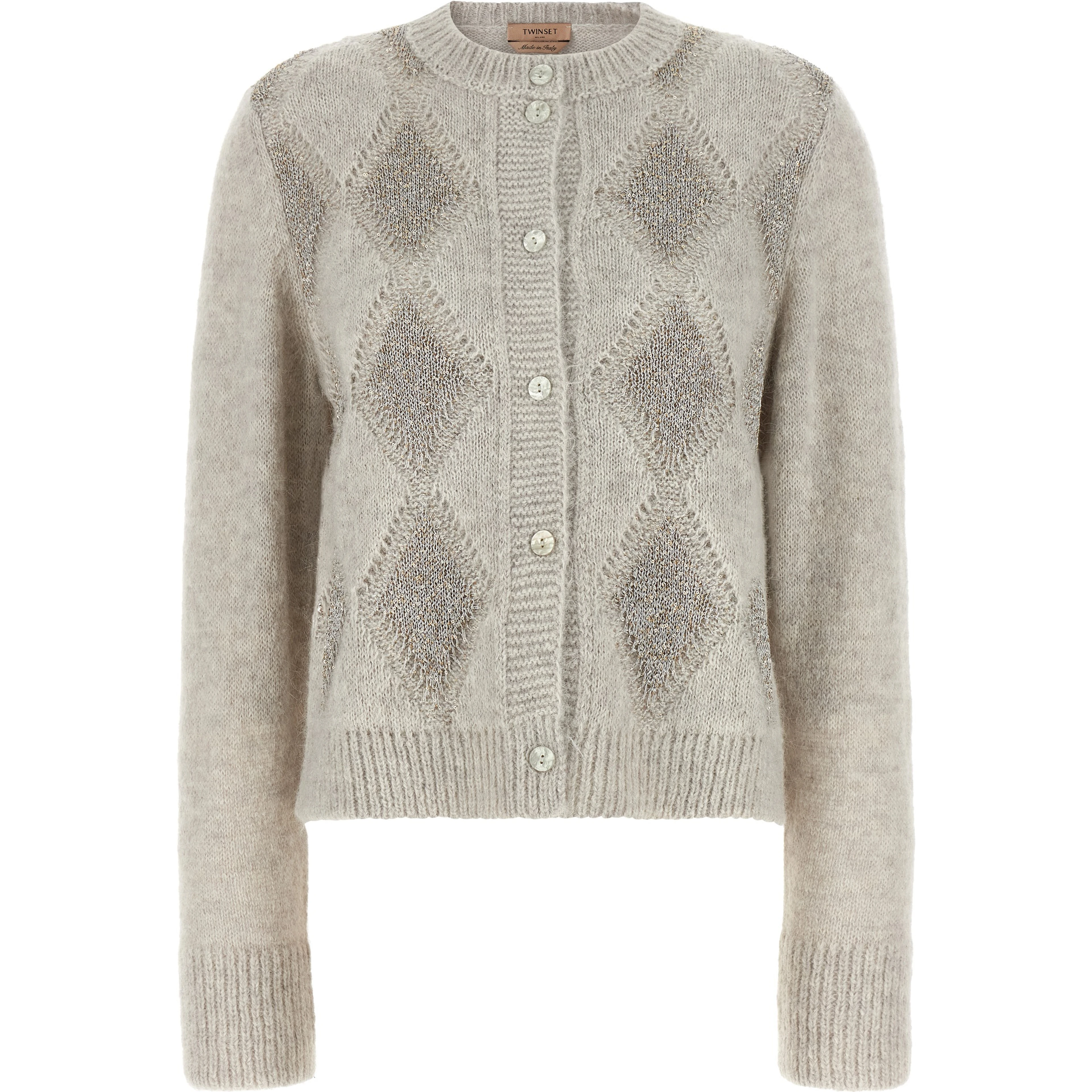 Gray Polyamide Cardigan