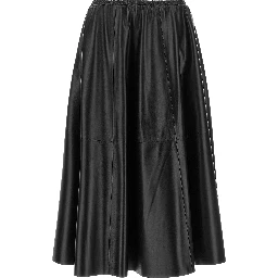 Black Polyester Mini Skirt