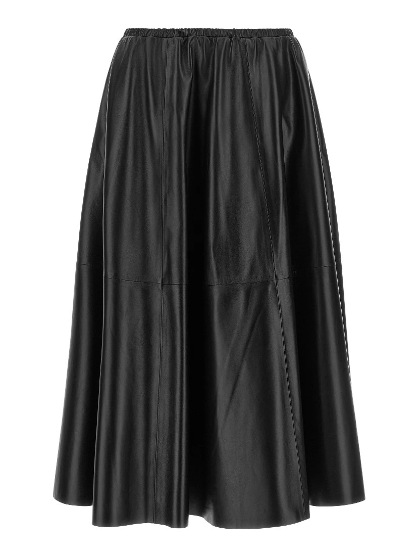 Black Polyester Mini Skirt
