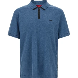 Blue Cotton Polo Shirt