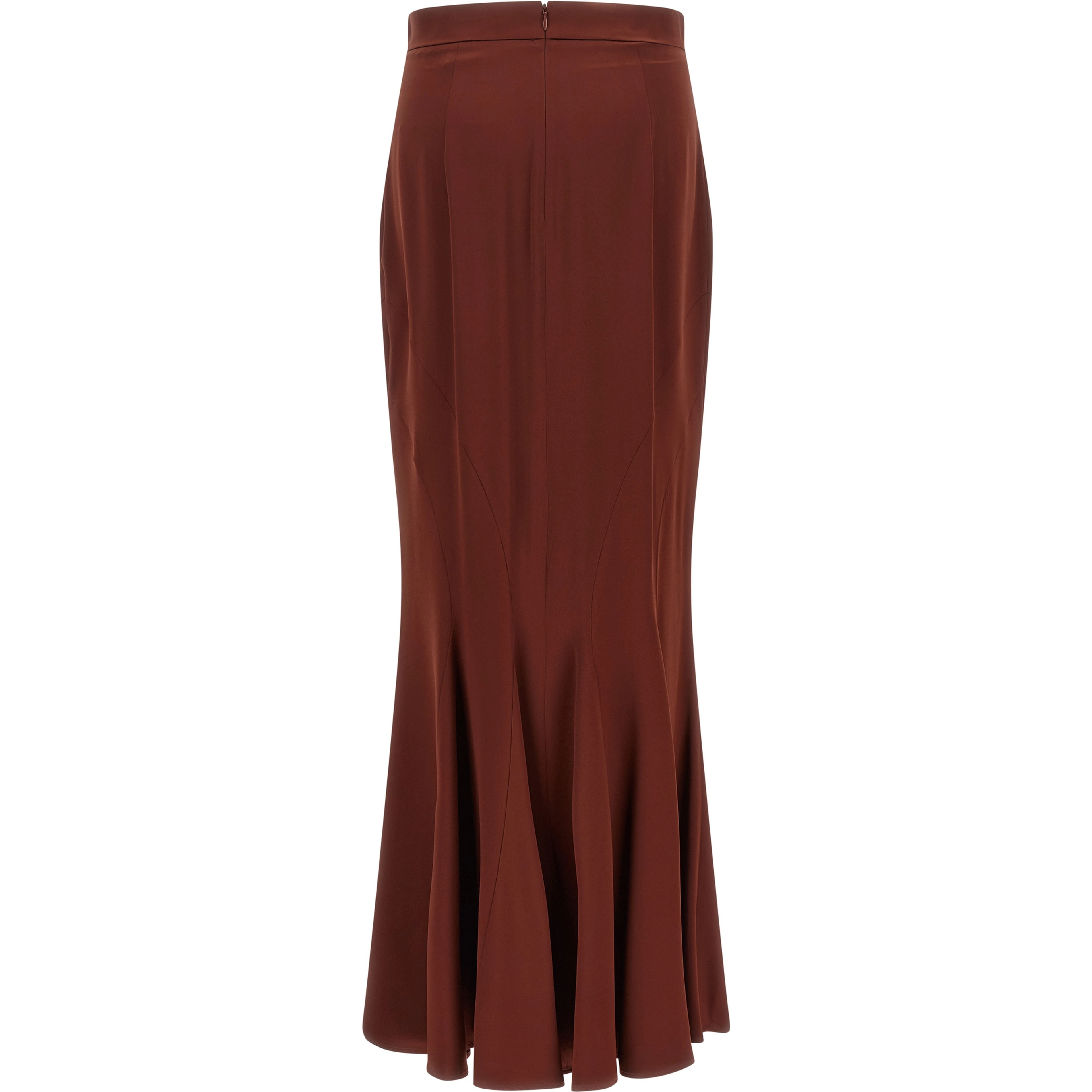 Brown Silk Mini Skirt